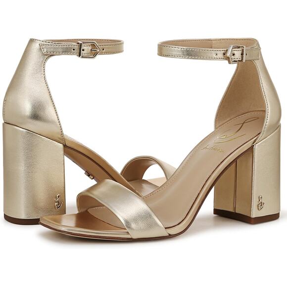 Sam Edelman Shoes - SAM EDELMAN NWB $ Daniella Gold Leather Block Heel Size 8.5 M